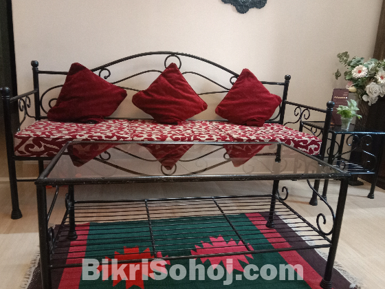 অরিজিনাল ভারী ৫ সিটের (৩+১+১)রট আয়রনের সোফা